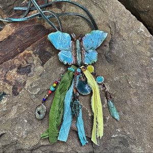 🟢SOLD Organic butterfly necklace